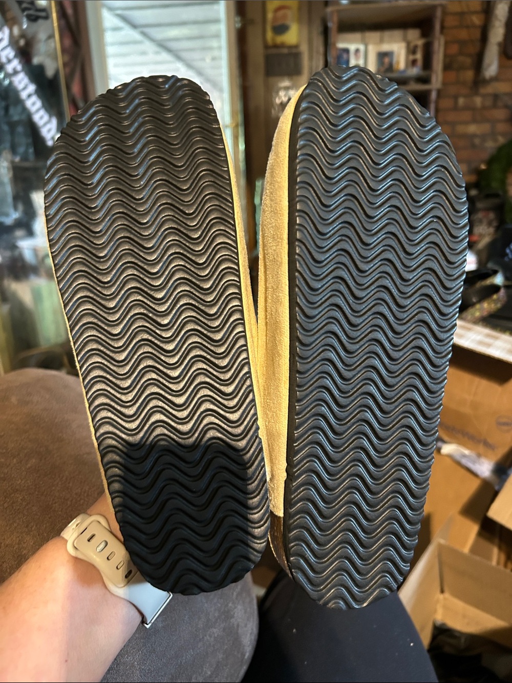 Beige Suede Slip-On Mules - Picture 2 of 4